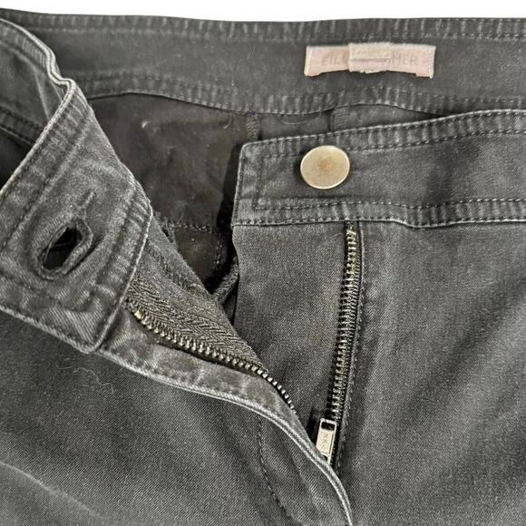Eileen Fisher Cotton/Spandex Blend Black Chino Tapered Leg Pant Size Medium - Picture 10 of 11